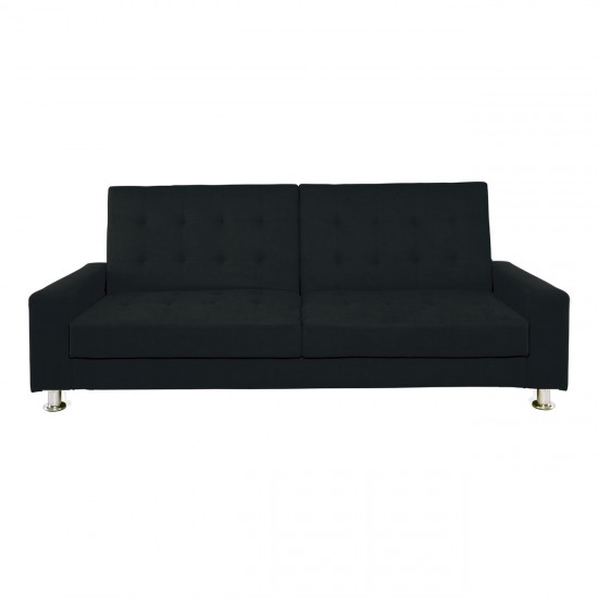 MOBY Καναπές - Κρεβάτι Σαλονιού - Καθιστικού, Ύφασμα Μαύρο  217x80x81cm Bed:185x110x40cm