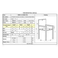 VEGERA Πολυθρόνα Dining Αλουμίνιο Βαφή Καρυδί Textilene Μαύρο, Στοιβαζόμενη 57x58x83cm