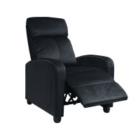 PORTER Πολυθρόνα Relax Σαλονιού - Καθιστικού Μαύρο Velure 68x86x99cm