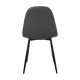 Σετ-4Τεμ.CELINA Καρέκλα Μέταλλο Βαφή Μαύρο, Pvc Γκρι 45x54x85cm