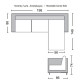 DOVER Καναπές Σαλονιού, Γωνία Αναστρέψιμη, Ανακλινόμενα Κεφαλάρια, Ύφασμα Γκρι  198x149x86 H.74/89cm