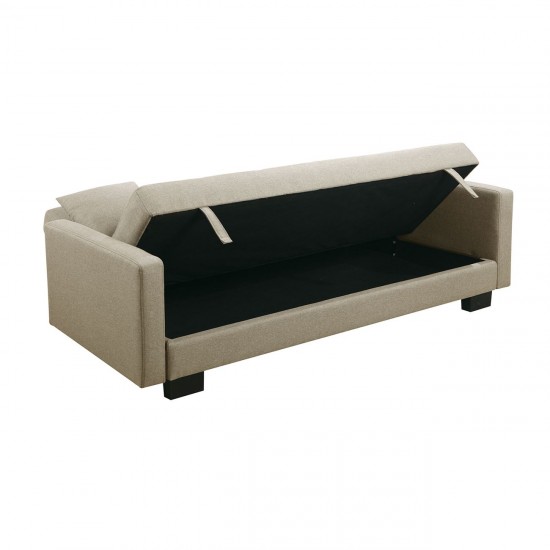 KELSO Καναπές - Κρεβάτι με Αποθηκευτικό Χώρο, 3Θέσιος, Ύφασμα Cappuccino  197x81x80cm Bed:176x105x38cm