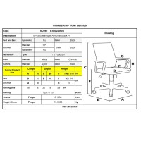 BF6350 Πολυθρόνα Διευθυντή Μέταλλο Χρώμιο, PU Μαύρο 67x69x108/116cm