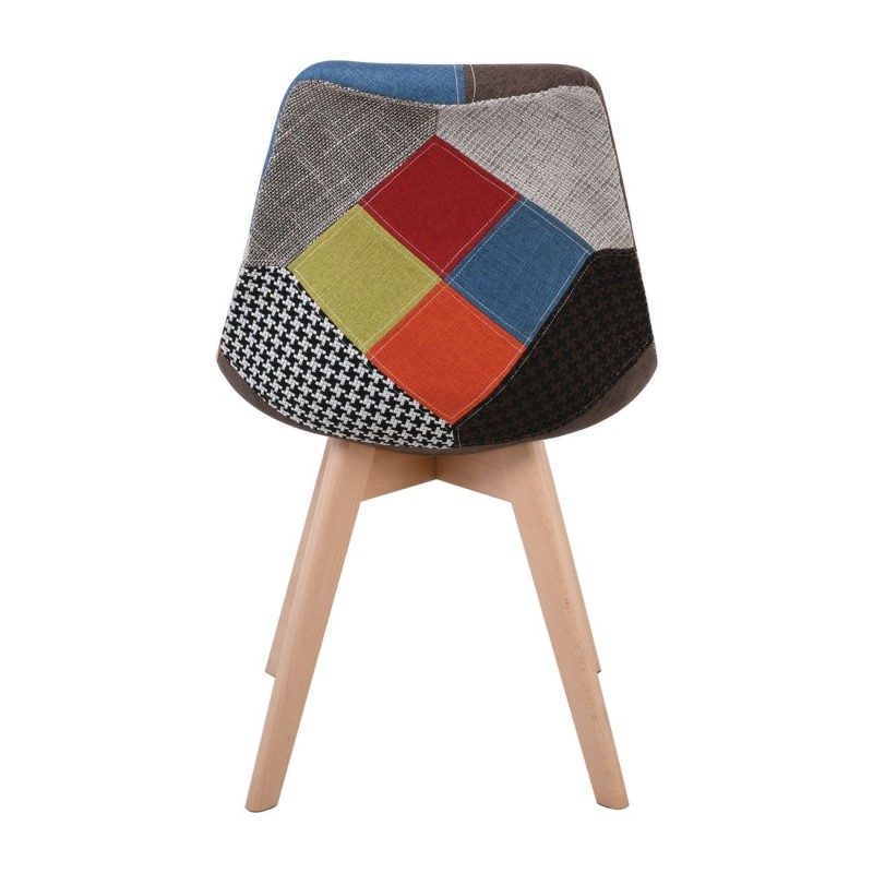 Σετ4ΤεμMARTIN Καρέκλα Ξύλο PP, Ύφασμα Patchwork 49x57x82cm