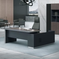 ADVANCE Γραφείο Αριστερή Γωνία Σκούρο Καρυδί - Sky Grey 180x80/160x40 (H.75)cm