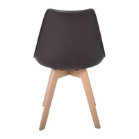 Σετ4ΤεμMARTIN STRIPE Καρέκλα Ξύλινο Πόδι, PP Καφέ 49x56x82cm