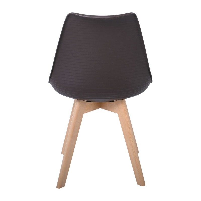 Σετ4ΤεμMARTIN STRIPE Καρέκλα Ξύλινο Πόδι, PP Καφέ 49x56x82cm