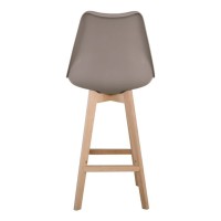 Σετ4ΤεμMARTIN Σκαμπό BAR Οξιά Φυσικό, Κάθισμα Η.67cm, PP-Pu Sand Beige, Μονταρισμένη Ταπετσαρία 49x54x67/106cm