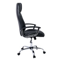 BF5700 Πολυθρόνα Διευθυντή Μέταλλο Χρώμιο, Pu Μαύρο 64x72x112/121cm