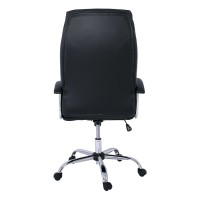 BF5700 Πολυθρόνα Διευθυντή Μέταλλο Χρώμιο, Pu Μαύρο 64x72x112/121cm