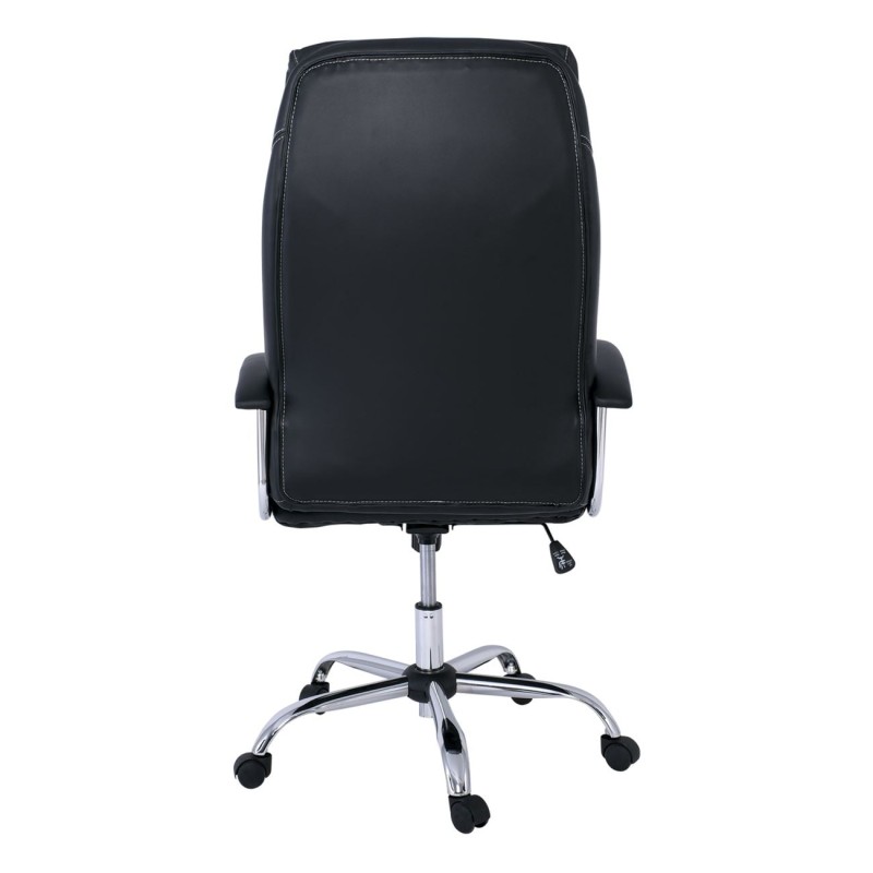 BF5700 Πολυθρόνα Διευθυντή Μέταλλο Χρώμιο, Pu Μαύρο 64x72x112/121cm