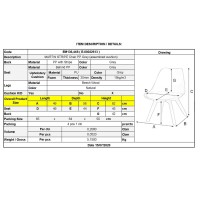 Σετ4ΤεμMARTIN STRIPE Καρέκλα Οξιά Φυσικό, PP Γκρι Μονταρισμένη Ταπετσαρία Pu 49x56x82cm