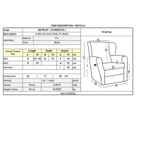 LUISA Πολυθρόνα Relax Σαλονιού - Καθιστικού Pu Μαύρο 88x90x99cm