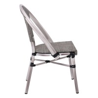 COSTA Καρέκλα Dining Αλουμινίου, Απόχρωση Antique Grey -Textilene Μπεζ 50x55x85cm