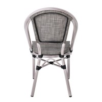 COSTA Καρέκλα Dining Αλουμινίου, Απόχρωση Antique Grey -Textilene Μπεζ 50x55x85cm
