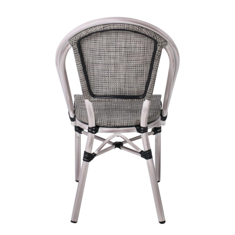 COSTA Καρέκλα Dining Αλουμινίου, Απόχρωση Antique Grey -Textilene Μπεζ 50x55x85cm