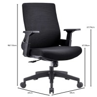 BF8950 Πολυθρόνα Γραφείου Mesh Μαύρο, Ύφασμα Μαύρο 64x64x98/110cm