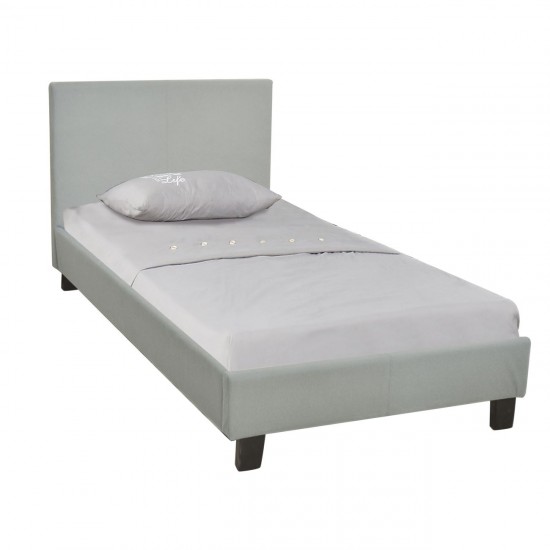 WILTON Κρεβάτι Μονό, για Στρώμα 90x190cm, Ύφασμα Απόχρωση Grey Stone  97x203x89cm