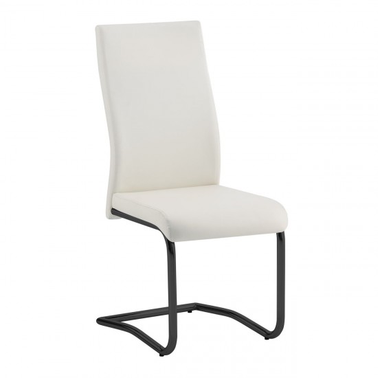 BENSON Καρέκλα Μέταλλο Βαφή Μαύρο, PVC Cream  46x52x97cm Σετ  4  τμχ.