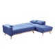 BACKER Καναπές - Κρεβάτι Σαλονιού - Καθιστικού Γωνία Αναστρέψιμη Ύφασμα Μπλε  253x152x70 H.86 Bed:216x179x45