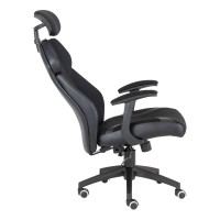 BF8300 Πολυθρόνα Γραφείου Διευθυντή, Microfiber Μαύρο PU Μαύρο 64x72x122/130cm