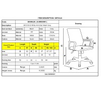 BF2120-S Πολυθρόνα Γραφείου Άσπρο - Μέταλλο Βάση Χρώμιο Mesh Γκρι 57x60x93/103cm