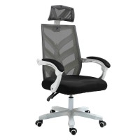 BF2985 Πολυθρόνα Γραφείου Διευθυντή, Άσπρο - Mesh Μαύρο 60x66x111/121cm