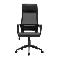 BF2500 Πολυθρόνα Γραφείου Διευθυντή Mesh Μαύρο - Pu Μαύρο 58x62x116/126cm