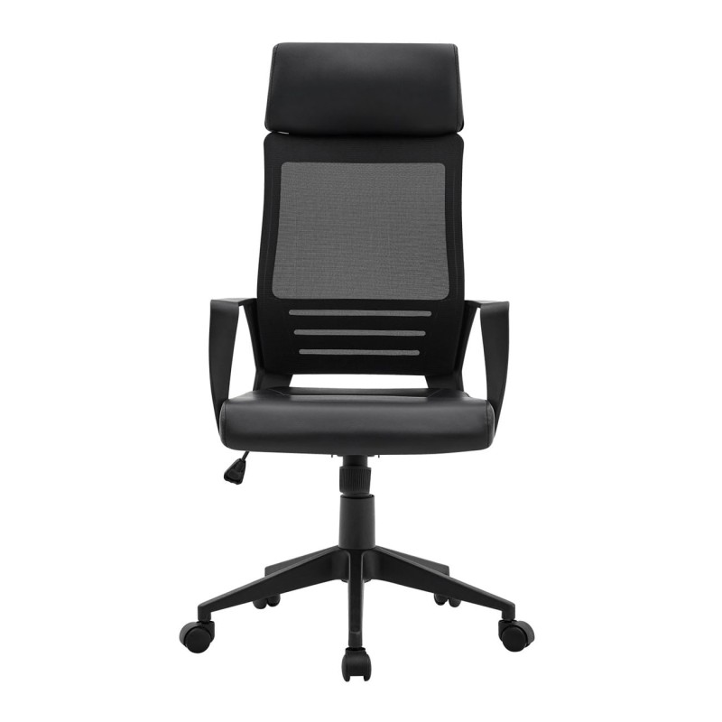 BF2500 Πολυθρόνα Γραφείου Διευθυντή Mesh Μαύρο - Pu Μαύρο 58x62x116/126cm