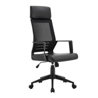 BF2500 Πολυθρόνα Γραφείου Διευθυντή Mesh Μαύρο - Pu Μαύρο 58x62x116/126cm
