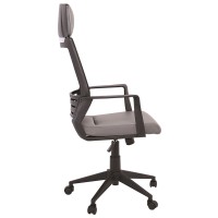 BF2500 Πολυθρόνα Γραφείου Διευθυντή Mesh Μαύρο - Pu Γκρι 58x62x116/126cm