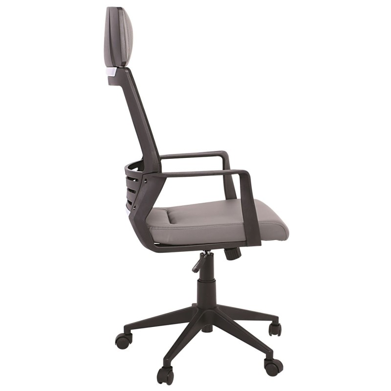 BF2500 Πολυθρόνα Γραφείου Διευθυντή Mesh Μαύρο - Pu Γκρι 58x62x116/126cm