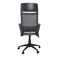 BF2500 Πολυθρόνα Γραφείου Διευθυντή Mesh Μαύρο - Pu Γκρι 58x62x116/126cm