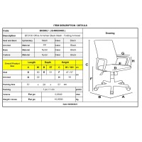 BF2130 Πολυθρόνα Γραφείου Ανακλινόμενα Μπράτσα - Mesh Μαύρο 61x57x91/101cm