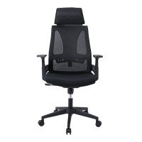 BF8750 Πολυθρόνα Γραφείου Διευθυντή, Mesh Μαύρο, Ύφασμα Μαύρο 65x64x117/127cm