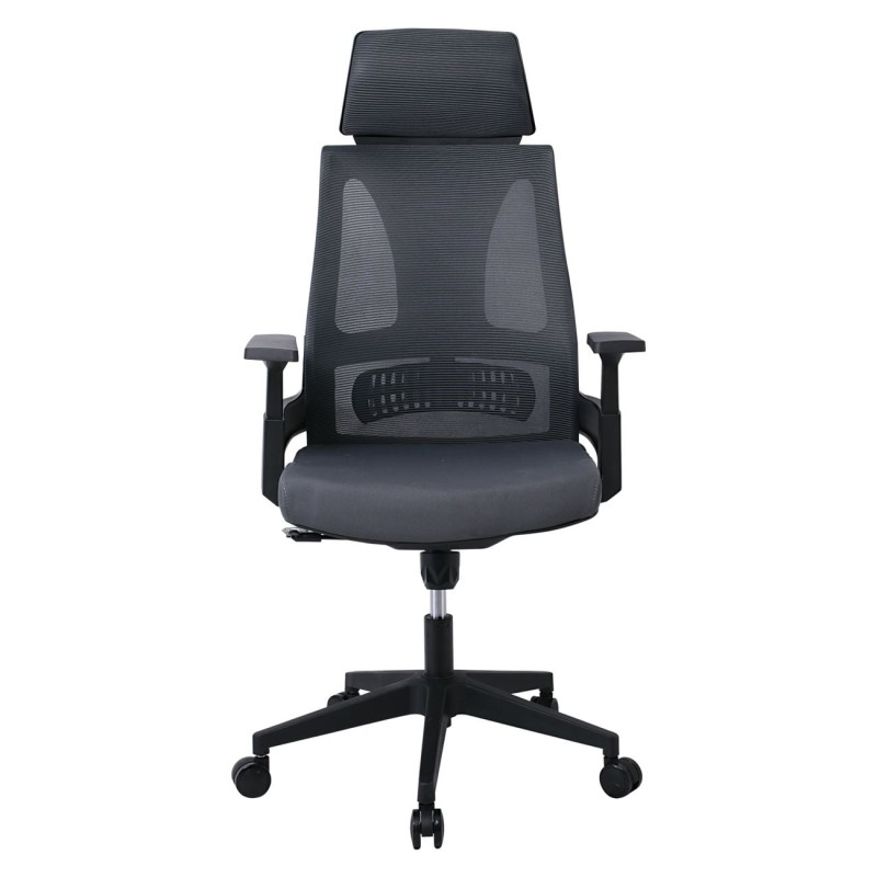 BF8750 Πολυθρόνα Γραφείου Διευθυντή, Mesh Γκρι, Ύφασμα Γκρι 65x64x117/127cm