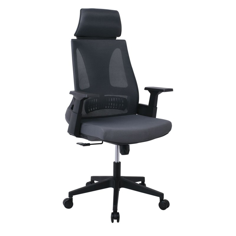 BF8750 Πολυθρόνα Γραφείου Διευθυντή, Mesh Γκρι, Ύφασμα Γκρι 65x64x117/127cm