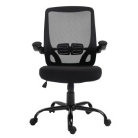 BF2930W Πολυθρόνα Γραφείου Ανακλινόμενα Μπράτσα, Μέταλλο Βάση, Mesh - Ύφασμα Μαύρο 60x62x99/109cm