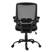 BF2930W Πολυθρόνα Γραφείου Ανακλινόμενα Μπράτσα, Μέταλλο Βάση, Mesh - Ύφασμα Μαύρο 60x62x99/109cm