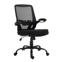 BF2930W Πολυθρόνα Γραφείου Ανακλινόμενα Μπράτσα, Μέταλλο Βάση, Mesh - Ύφασμα Μαύρο 60x62x99/109cm