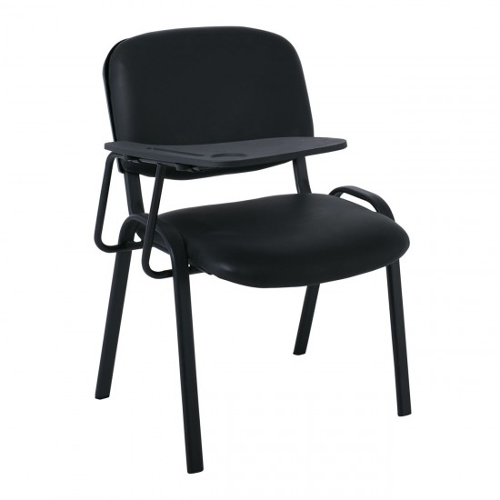 SIGMA Καρέκλα Θρανίο, Μέταλλο Βαφή Μαύρο, PVC Μαύρο  65x70x77cm / Σωλ.35x16/1mm