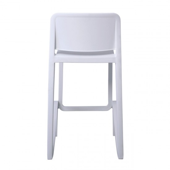 GIANO Σκαμπό BAR με Πλάτη, PP-UV Άσπρο, Στοιβαζόμενο, Ύψος Καθίσματος 75cm  46x47x75/100cm Σετ  4  τμχ.