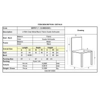 Σετ4ΤεμLYDIA Καρέκλα Τραπεζαρίας - Κουζίνας, Μέταλλo Bαφή Μαύρο, Ύφασμα Suede Ανθρακί 44x55x86cm