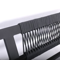 RIVIERA Set Σαλόνι Κήπου ALU: 3Θέσιος+2 Πολυθρόνες+Τραπέζι, Σκελετός & Μαξιλάρια Ανθρακί 120x62x36/184x80x82/68x80x82cm