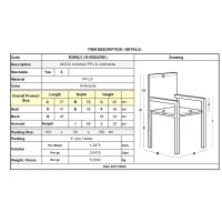 MODA Πολυθρόνα-Pro Στοιβαζόμενη, PP-UV Protection Απόχρωση Ανθρακί 57x58x80cm