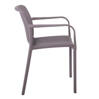 MODA Πολυθρόνα-Pro Στοιβαζόμενη, PP-UV Protection Απόχρωση Mocha 57x58x80cm