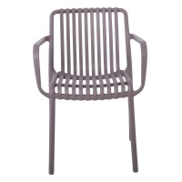 MODA Πολυθρόνα-Pro Στοιβαζόμενη, PP-UV Protection Απόχρωση Mocha 57x58x80cm