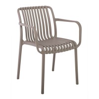 MODA Πολυθρόνα-Pro Στοιβαζόμενη, PP-UV Protection Απόχρωση Mocha 57x58x80cm