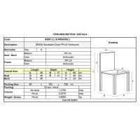 MODA Καρέκλα-Pro Στοιβαζόμενη PP - UV Protection, Απόχρωση Ανθρακί 48x57x80cm