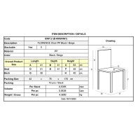 FLORENCE Καρέκλα PP Μαύρο, PP Rattan Μπεζ, Στοιβαζόμενη 41x41x83cm